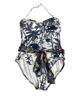 Tommy Bahama one piece tropical print swimsuit with belt 14